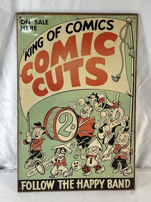 Lot 264 - A tin plate comic book advertising sign...