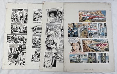 Lot 444 - A group of 4 pages of original comic book art...
