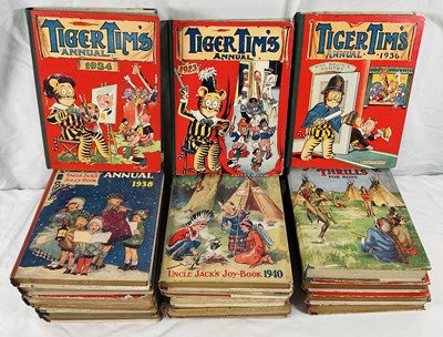 Lot 275 - A box of 18 children’s hardback comic annuals...