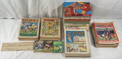 Lot 200 - A box of British football comics and annuals...