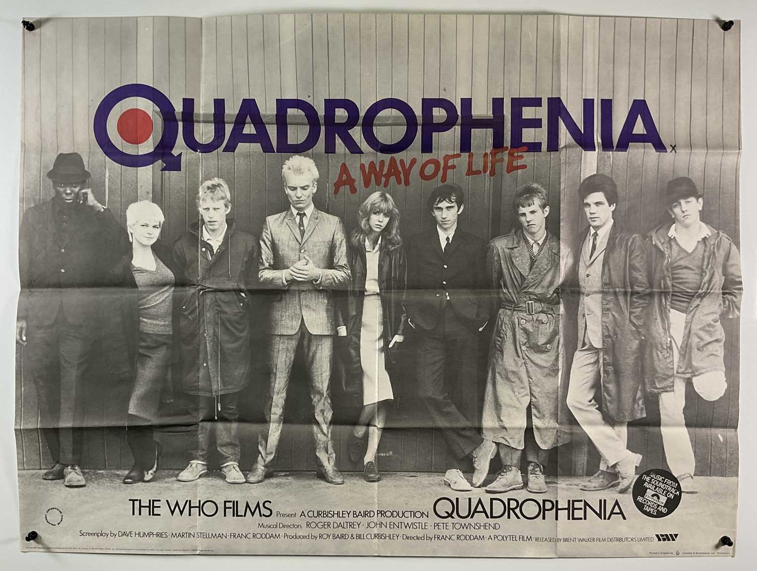 Lot 415 - QUADROPHENIA (1979) UK Quad film poster based...