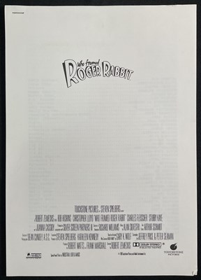 Lot 45 - WHO FRAMED ROGER RABBIT (1988) 2 different...