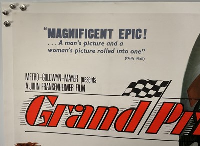 Lot 325 - GRAND PRIX (1966) UK Quad film poster, Helmet...