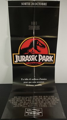 Lot 14 - JURASSIC PARK (1993) French door panel poster -...