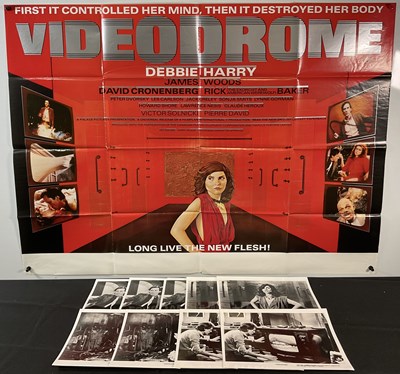Lot 368 - VIDEODROME (1982) UK Quad and 9 black and...