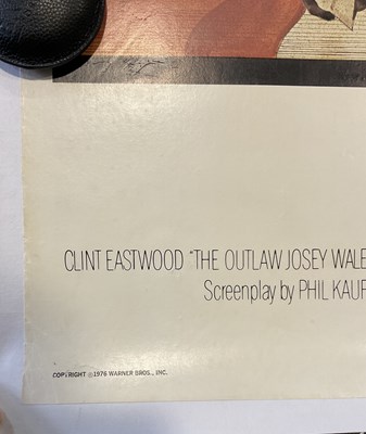 Lot 269 - THE OUTLAW JOSEY WALES (1976) US 40” x 60”...