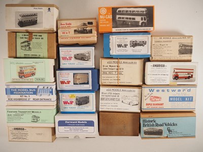 Lot 539 - Unbuilt 1:76 scale white metal bus kits by...