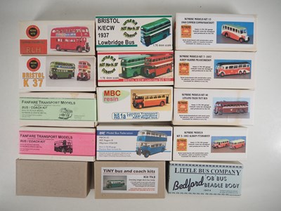 Lot 553 - Unbuilt 1:76 scale resin bus kits by various...