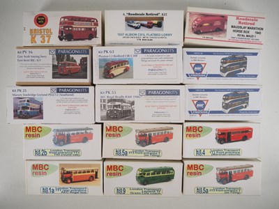 Lot 554 - Unbuilt 1:76 scale resin bus kits by various...