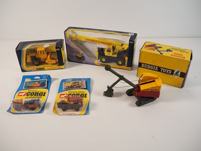 Lot 591 - Diecast construction vehicles and cranes by...