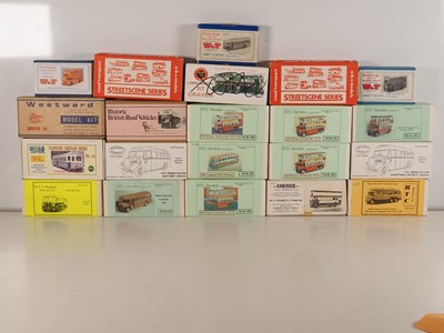 Lot 643 - Unbuilt 1:76 scale white metal bus kits by...
