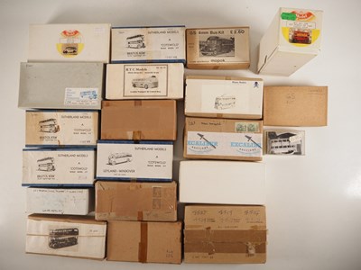 Lot 649 - Unbuilt 1:76 scale white metal bus kits by...