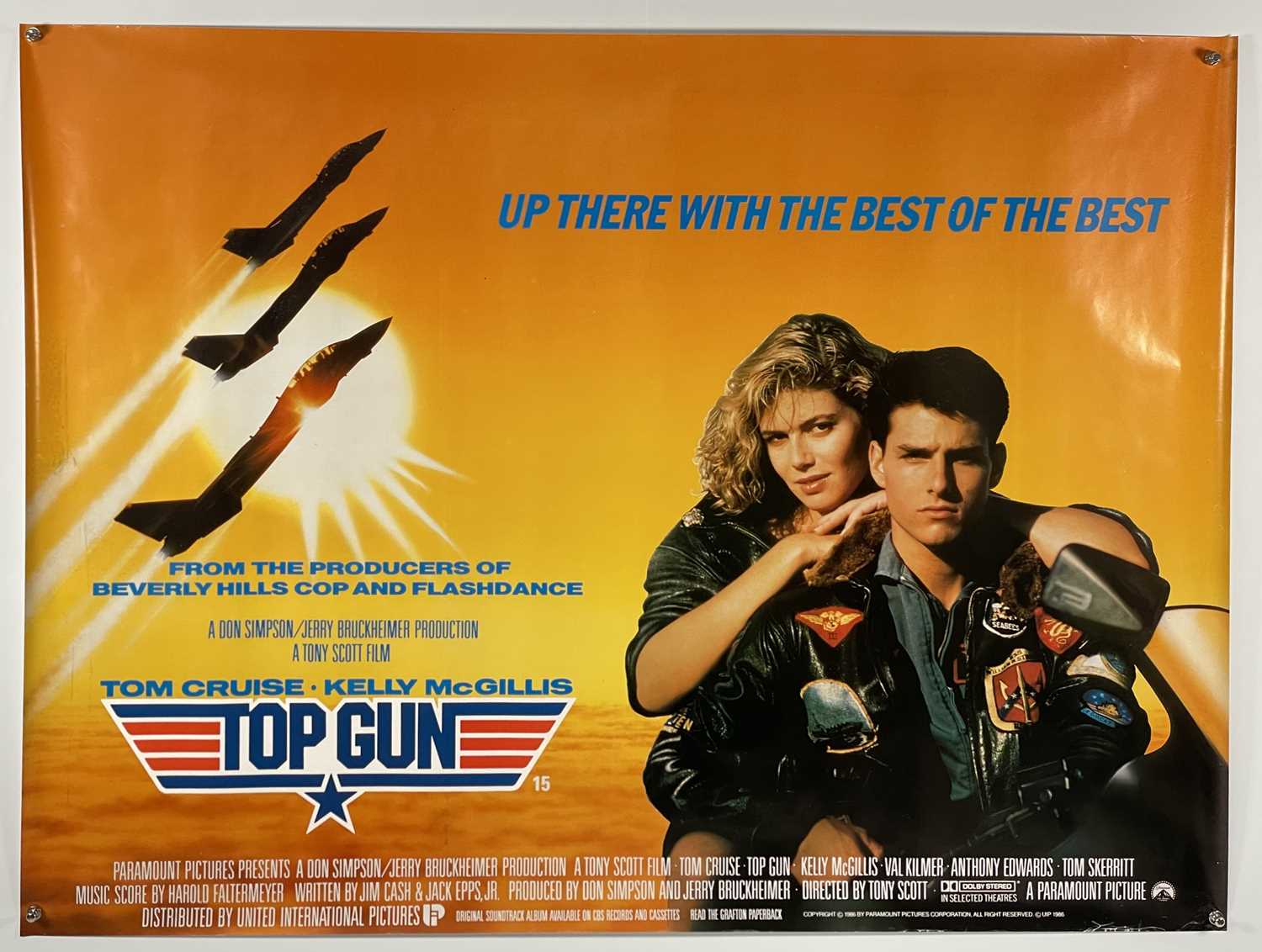 Lot 39 - TOP GUN (1986) UK Quad film poster, Tom Cruise...