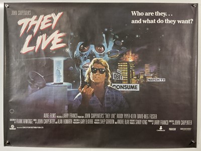 Lot 387 - THEY LIVE (1988) UK Quad film poster for the...