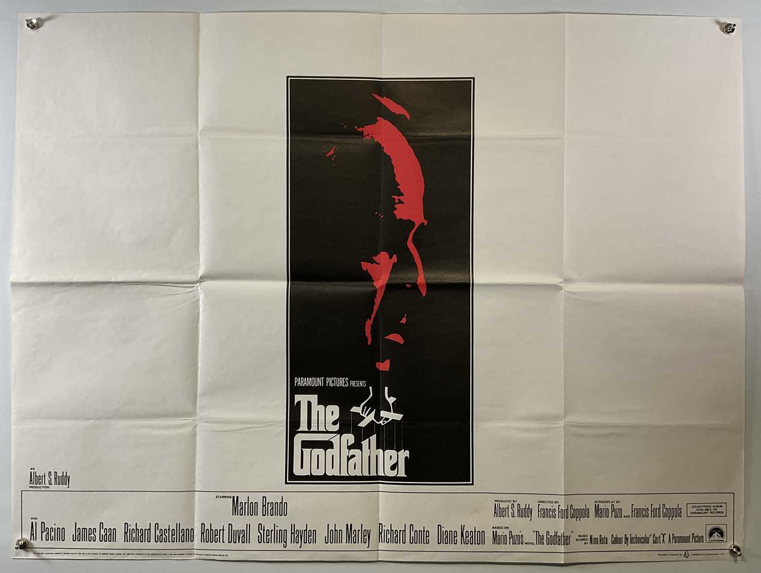 Lot 172 - THE GODFATHER (1972) UK Quad Film Poster for...