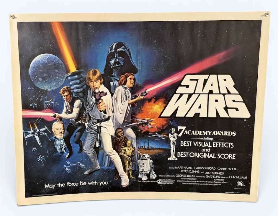 Lot 455 - STAR WARS (1977) UK Quad, Oscar’s style, Tom...