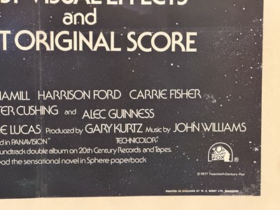 Lot 455 - STAR WARS (1977) UK Quad, Oscar’s style, Tom...