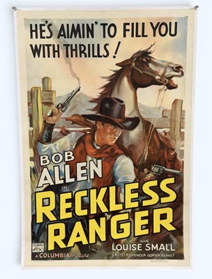 Lot 234 - RECKLESS RANGER (1937), US One Sheet, linen...