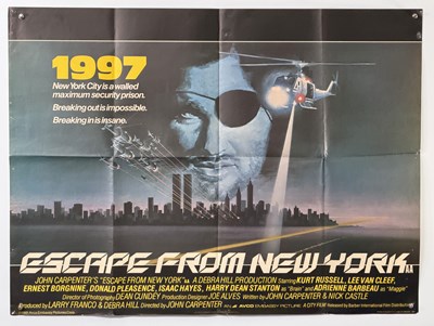 Lot 117 - ESCAPE FROM NEW YORK (1981) UK Quad film...
