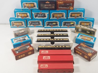 Lot 403 - OO gauge mostly boxed coaches and wagons by...