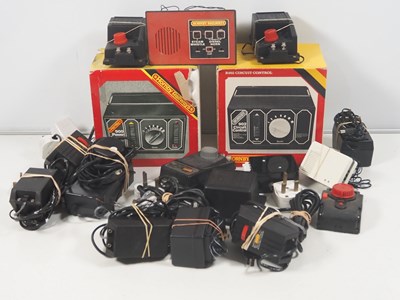 Lot 405 - A crate of model railway controllers and...