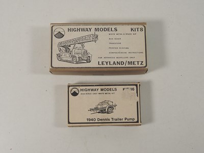 Lot 613 - HIGHWAY MODELS 1:76 scale unbuilt white metal...
