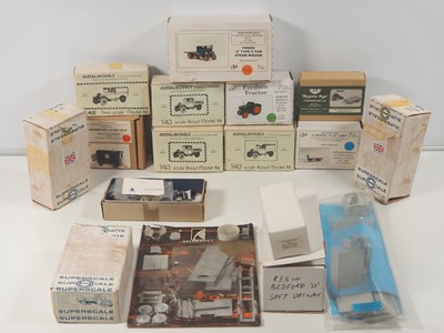 Lot 628 - Mostly 1:43 scale unbuilt white metal and...