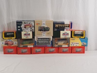 Lot 672 - CORGI mixed scale diecast buses by CORGI...