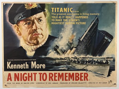 Lot 142 - A NIGHT TO REMEMBER (1958) UK Quad film poster,...