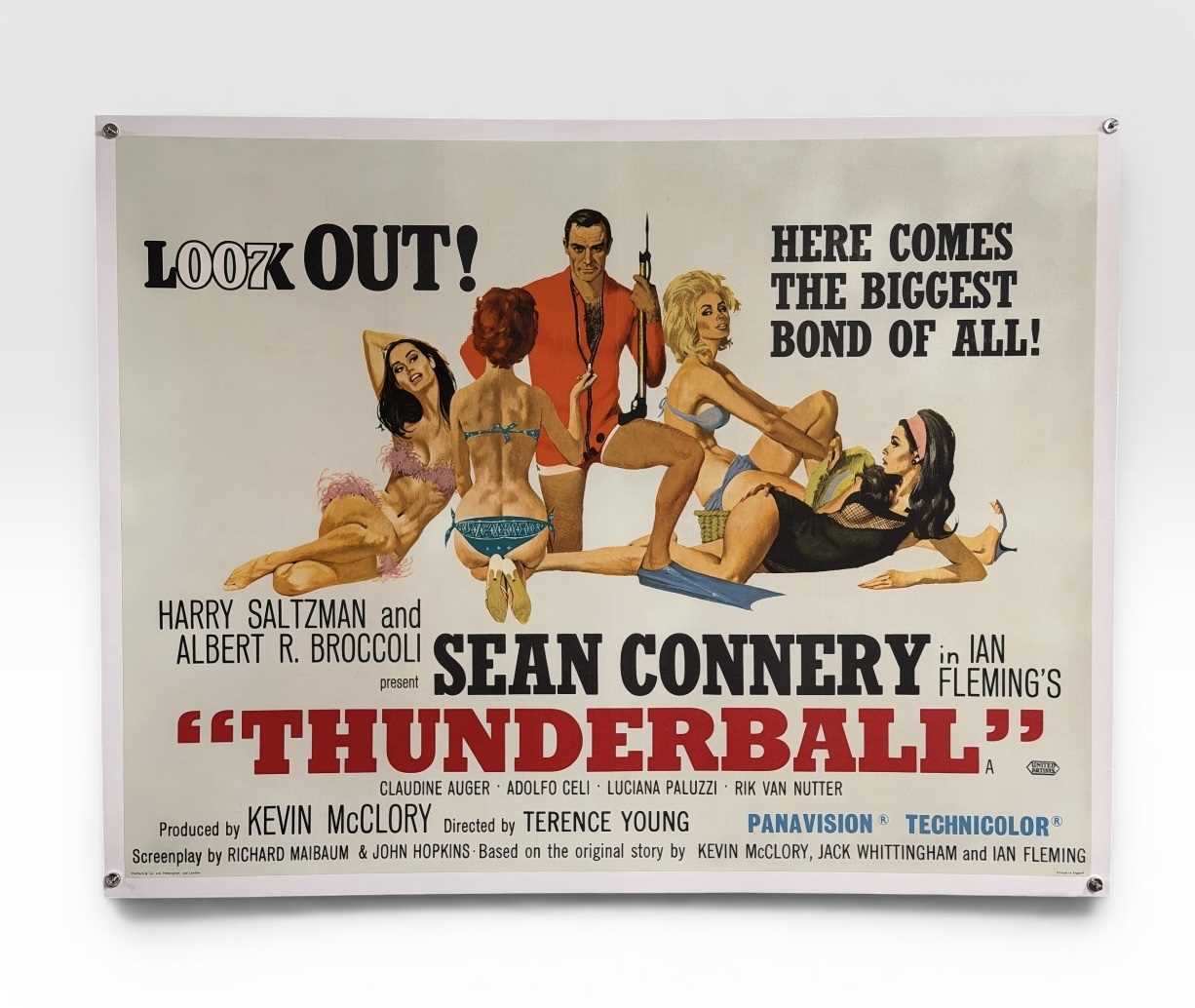 Lot 301 - THUNDERBALL (1965) linen-backed UK Quad film...