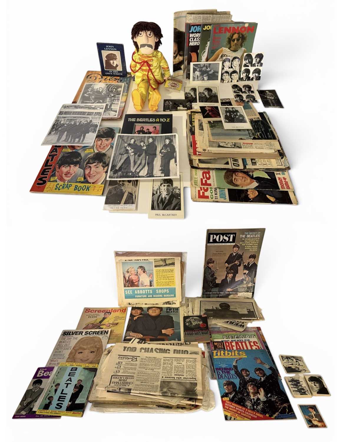 Lot 18 - Box of Beatles memorabilia, including a tagged...