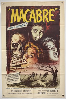 Lot 491 - MACABRE (1958) US one sheet film poster, Roy...