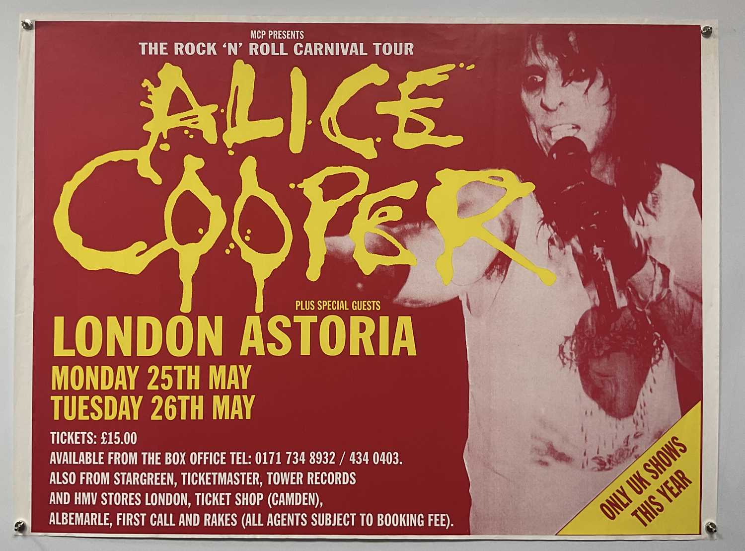 Lot 10 - ALICE COOPER Rock and Roll Carnival Tour...