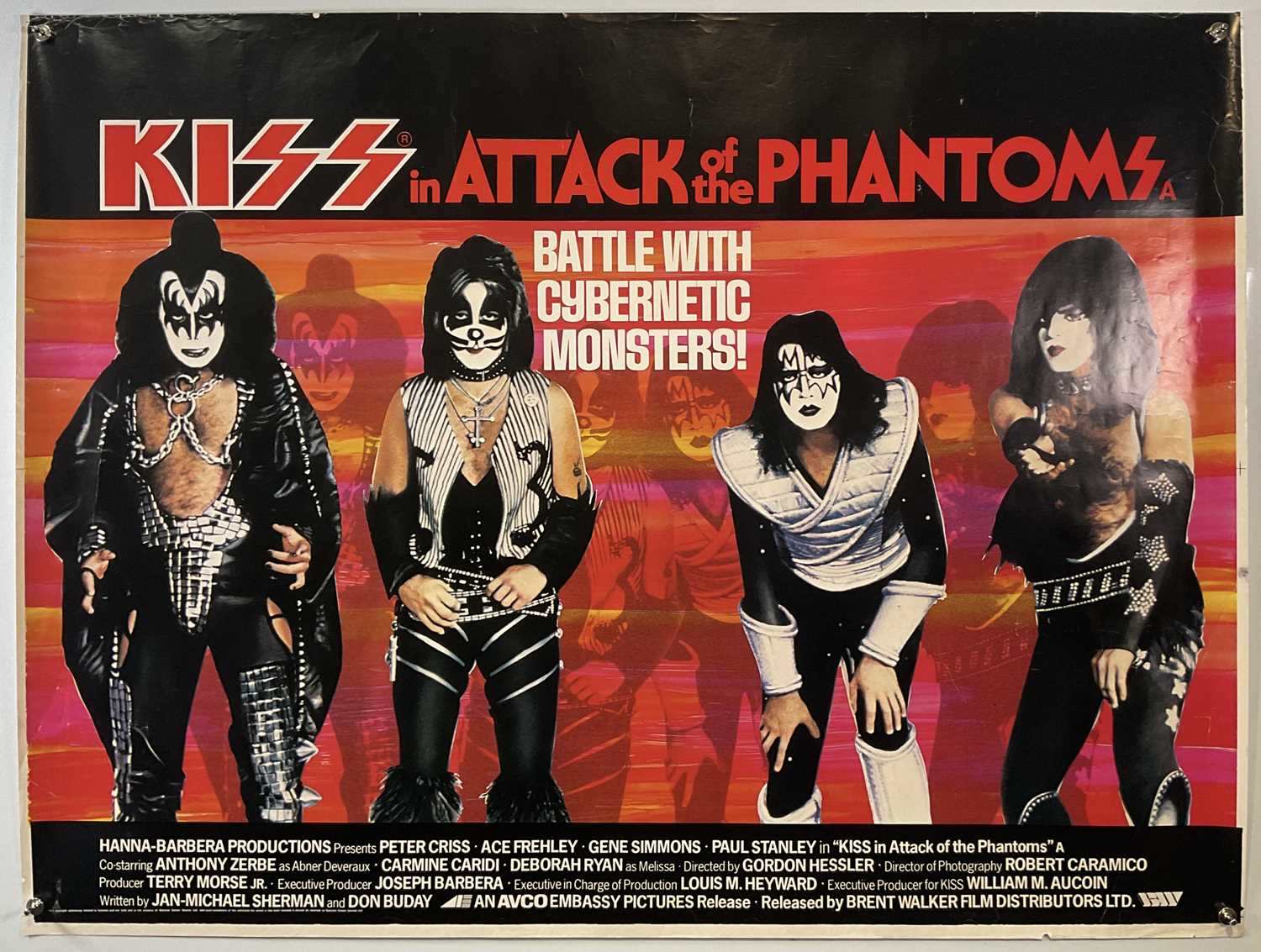 Lot 28 - KISS - ATTACK OF THE PHANTOMS (1979) UK Quad...