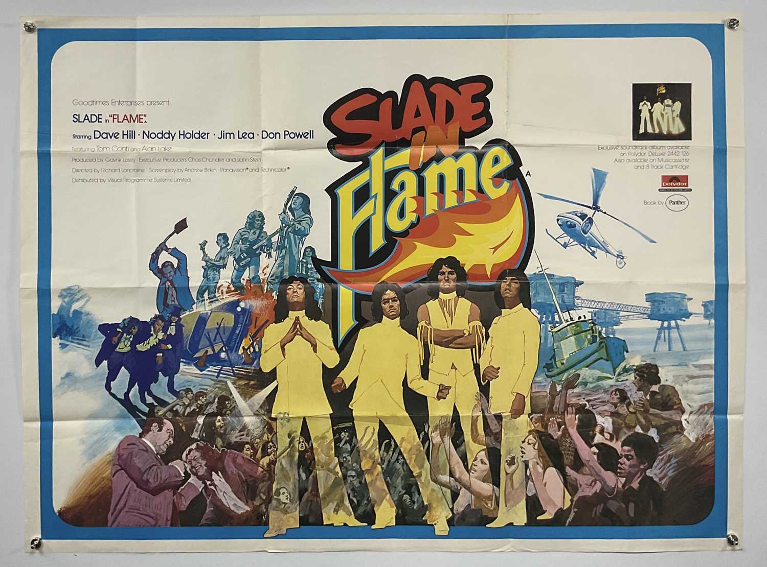 Lot 24 - SLADE IN FLAME (1974) UK Quad film poster, folded