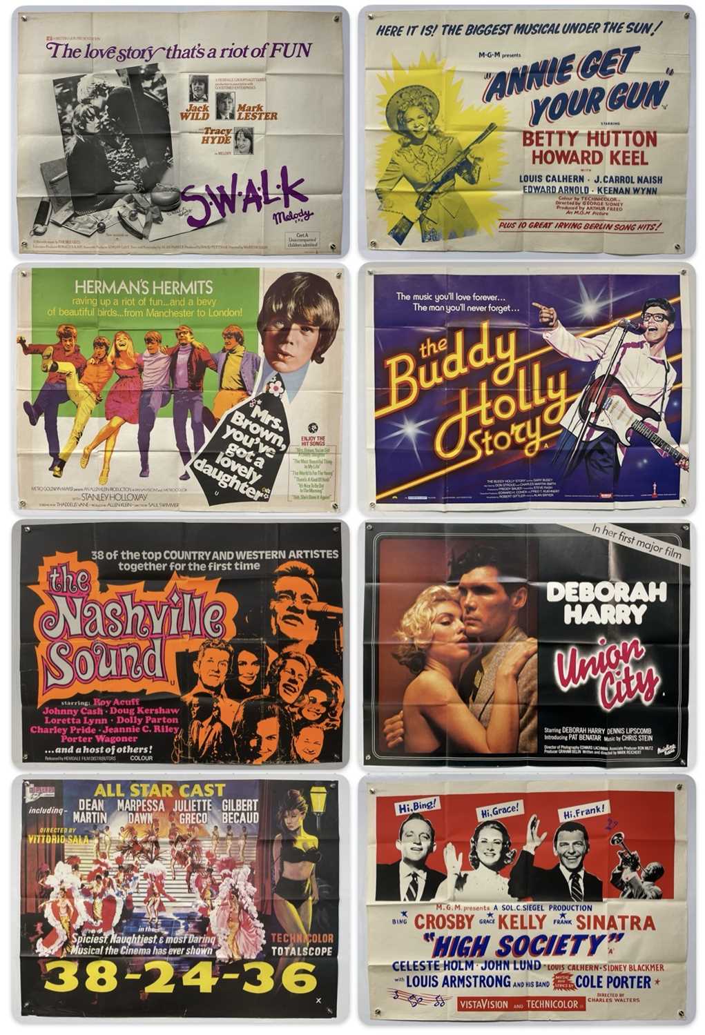 Lot 40 - A selection of Music related UK Quad film...