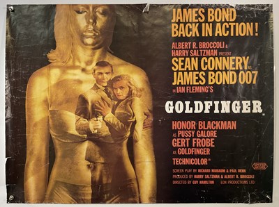 Lot 331 - GOLDFINGER (1964) UK quad film poster style A,...