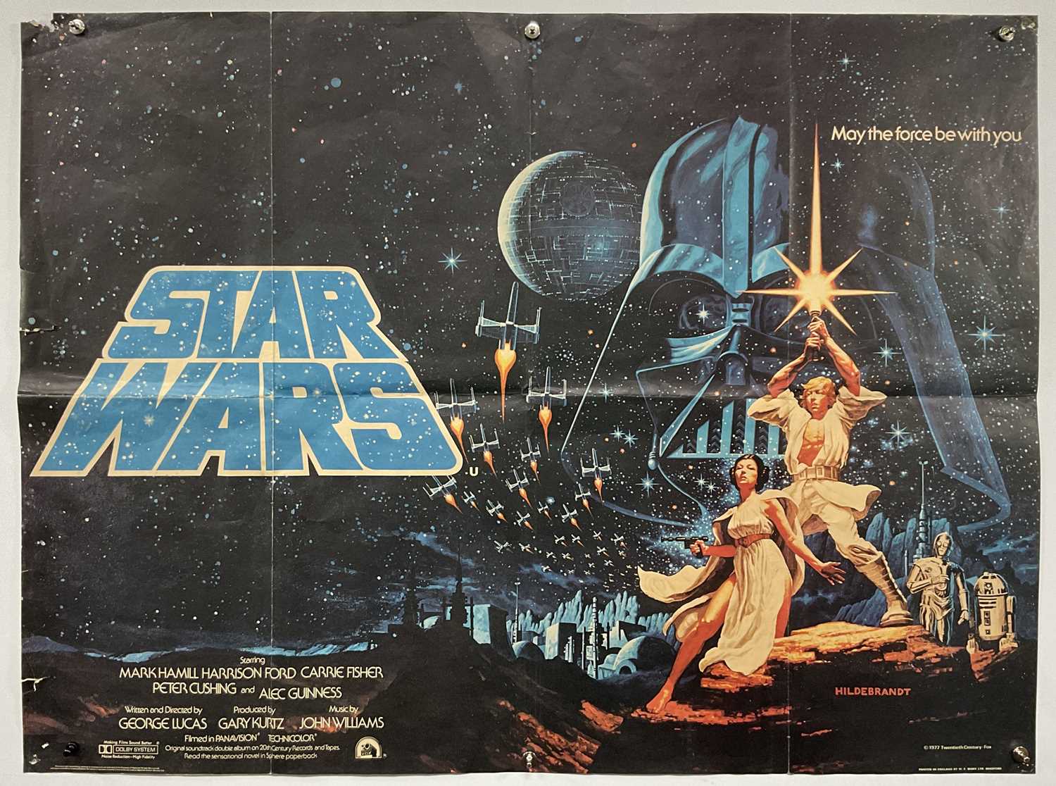 Lot 440 - STAR WARS (1977) UK Quad film poster featuring...