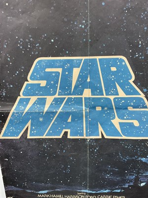 Lot 440 - STAR WARS (1977) UK Quad film poster featuring...