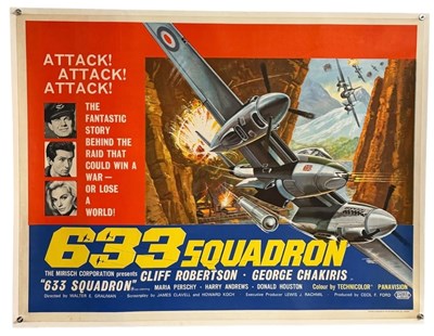 Lot 267 - 633 SQUADRON (1964) UK Quad film poster, linen-...