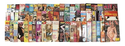 Lot 615 - A collection of vintage adult magazines,...