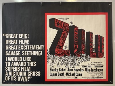 Lot 244 - ZULU (1964) UK quad 1972 re-release film...