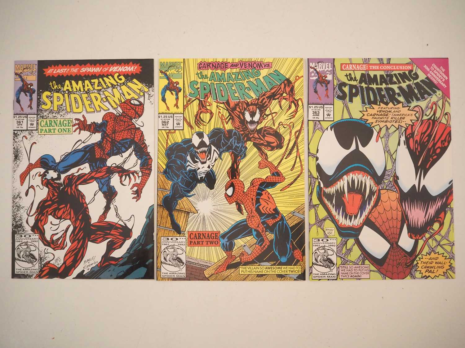Lot 43 - AMAZING SPIDER-MAN #361, 362, 363 (3 in Lot) -...