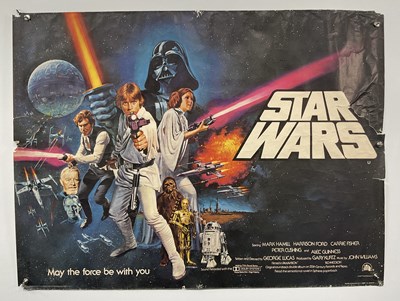 Lot 454 - STAR WARS (1977) UK quad, pre-Oscars film...