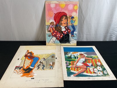 Lot 81 - Original colour comic book cover art for...