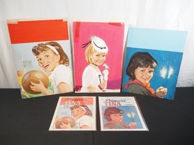 Lot 83 - PRINCESS TINA - Group of original hand-painted...