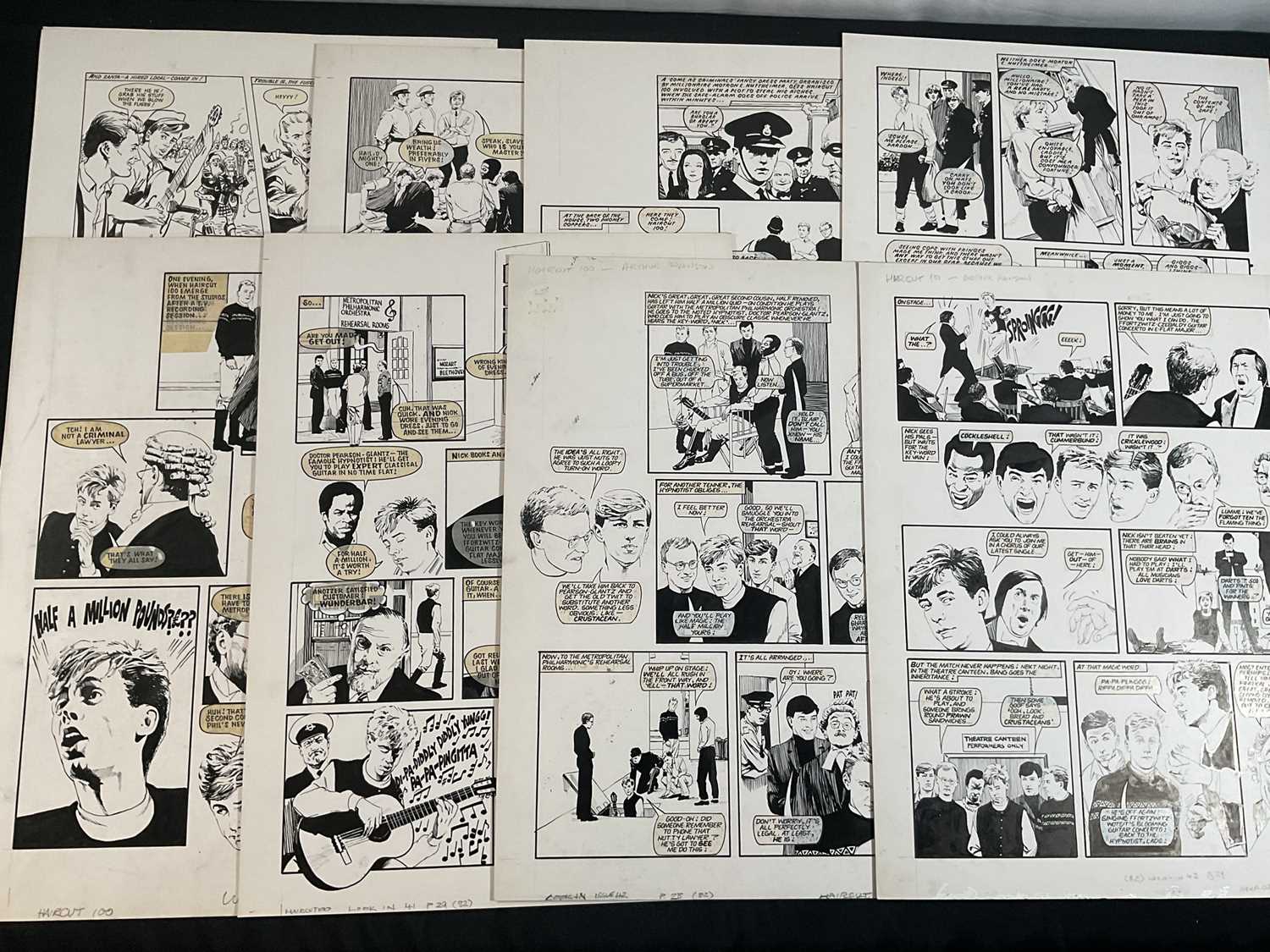 Lot 246 - HAIRCUT 100 - 9 pages of original comic book...