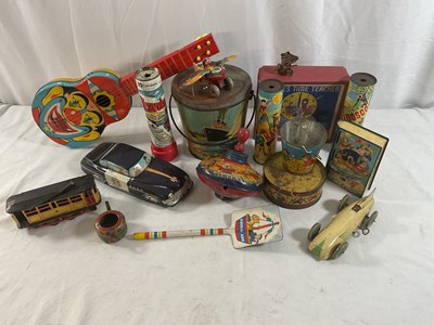 Lot 286 - Collection of vintage tinplate toys by CHAD...