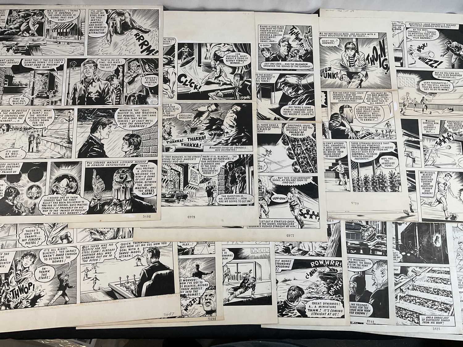 Lot 320 - THE STEEL CLAW - 11 pages of black/white...