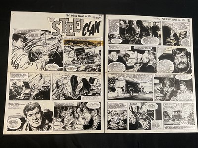 Lot 322 - THE STEEL CLAW - 2 pages of black/white...